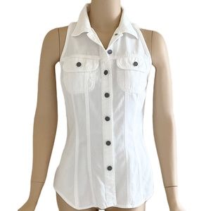 Democracy white sleeveless button down shirt from Nordstrom